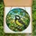 Bird Lovers' Vibrant Tiffany Stained Glass Great Tit Songbird Emerald Green Teal Foliage Mosaic Stained Glass Suncatcher - A89JxQmy5I