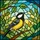 Bird Lovers' Vibrant Tiffany Stained Glass Great Tit Songbird Emerald Green Teal Foliage Mosaic Stained Glass Suncatcher - 6