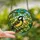 Bird Lovers' Vibrant Tiffany Stained Glass Great Tit Songbird Emerald Green Teal Foliage Mosaic Stained Glass Suncatcher - u6LxTEX0qV