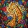 Nature Lovers' Tiffany Stained Glass Giraffe Mother & Calf Floral Botanical Mosaic Amber Gold Blue Purple Red Stained Glass Suncatcher - 6