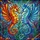 Ocean Enthusiasts' Vibrant Tiffany Stained Glass Seahorses Mosaic with Warm & Cool Jewel Tones, Intricate Water Patterns & Black Lead Lines Stained Glass Suncatcher - 6