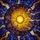 Celestial Art Lovers' Vibrant Stained Glass Sun Moon Jewel Tone Mosaic Pattern Stained Glass Suncatcher - 6
