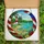 Boricua Heritage Enthusiasts' Glowing Stained Glass Boricua Tropical Beach Flag Art Stained Glass Suncatcher - 5
