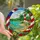 Boricua Heritage Enthusiasts' Glowing Stained Glass Boricua Tropical Beach Flag Art Stained Glass Suncatcher - 1