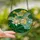 Art Lovers' Tiffany Stained Glass Teal Dragonfly Lotus Emerald Green Peach Mosaic Design Stained Glass Suncatcher - 2