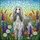 Afghan Hound Lovers' Majestic Tiffany Stained Glass Wildflower Meadow Jewel Tones Stained Glass Suncatcher - 6