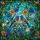 Nature Lovers' Vibrant Tiffany Stained Glass Songbirds & Floral Mosaic Art: Blue, Red, Green Jewel Tones Stained Glass Suncatcher - 6