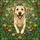 Labrador Lovers' Joyful Golden Labrador Stained Glass Running Art with Jewel Toned Wildflowers & Meadow Mosaic Stained Glass Suncatcher - 6