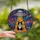 Whimsical Cat & Sci-Fi Fans' Intricate Stained Glass Cosmic Cat UFO Mosaic in Radiant Purple Teal Stained Glass Suncatcher - 2