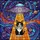 Whimsical Cat & Sci-Fi Fans' Intricate Stained Glass Cosmic Cat UFO Mosaic in Radiant Purple Teal Stained Glass Suncatcher - 6