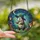 Fantasy Art Lovers' Whimsical Opossum Witch Hat Magic Wand Stained Glass Night Sky Jewel Tone Art Stained Glass Suncatcher - 2