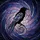 Mystic Art Lovers' Stained Glass Raven Galaxy Mosaic Iridescent Lavender Blue Pink Stained Glass Suncatcher - 6