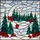 Art Enthusiasts' Stained Glass Winter Forest Crescent Moon, Tiffany Style Emerald Ruby Snowdrift, Iridescent Blue Sky Mosaic Stained Glass Suncatcher - 6
