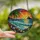 Tropical Art Lovers' Vibrant Stained Glass Beach Sunset Ocean Palm Tree Mosaic Jewel Tones Edge-to-Edge Stained Glass Suncatcher - 2
