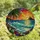 Tropical Art Lovers' Vibrant Stained Glass Beach Sunset Ocean Palm Tree Mosaic Jewel Tones Edge-to-Edge Stained Glass Suncatcher - 4