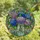 Art Lovers' Tiffany Style Stained Glass Hydrangea Bouquet Sapphire Blue Lavender Amber Stained Glass Suncatcher - 5-EEAVW-iB