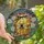 Nature Lovers' Tiffany Stained Glass Beehive Honey Jar Golden Yellow Amber Green Daisy Floral Mosaic Pattern Stained Glass Suncatcher - 1