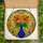 Art Lovers' Vibrant Tiffany Stained Glass Orange Hibiscus & Cobalt Blue Mosaic Stained Glass Suncatcher - 5
