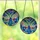 Art Lovers' Tiffany Stained Glass Blue Bottle Vase Flowing Green Leaf Stems Intricate Organic Mosaic Pattern Jewel Tone Blue Lime Green Pink Stained Glass Suncatcher - 3