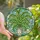 Art Lovers' Tiffany Stained Glass Maidenhair Fern Face Vase Botanical Mosaic Lime Emerald Sky Blue Aqua Stained Glass Suncatcher - 1