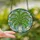 Art Lovers' Tiffany Stained Glass Maidenhair Fern Face Vase Botanical Mosaic Lime Emerald Sky Blue Aqua Stained Glass Suncatcher - 2
