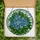 Art Lovers' Tiffany Style Stained Glass Cerulean Blue Daisy & Emerald Green Leaf Mosaic Stained Glass Suncatcher - SdoLlnvW0S
