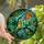 Nature & Art Lovers' Tiffany Stained Glass Hummingbird Emerald Golden Orange Floral Mosaic Stained Glass Suncatcher - 1
