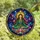 Women's Vibrant Stained Glass Goddess Lotus Cosmic Emerald Teal Gold Art Stained Glass Suncatcher - QTqZ6BIj-A