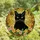 Cat Lovers' Intricate Tiffany Stained Glass Black Cat Yellow Eyes Floral Mosaic Golden Yellow Pink Emerald Green Stained Glass Suncatcher - 4