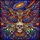 Art Lovers' Intricate Stained Glass Owl & Skull Cosmic Jewel Tones Stained Glass Suncatcher - 6