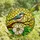 Nature Lovers' Glowing Stained Glass Blue Bird White Flower Golden Yellow Lime Green Mosaic Stained Glass Suncatcher - 4