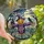 Halloween Art Lovers' Edge-to-Edge Stained Glass Whimsical Scarecrow Jack-o'-Lantern Purple Orange Haunted Landscape Stained Glass Suncatcher - 1