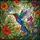 Nature Lovers' Vibrant Tiffany Stained Glass Hummingbird Tropical Foliage Jewel Tone Mosaic Edge-to-Edge Design Stained Glass Suncatcher - 6