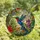 Nature Lovers' Vibrant Tiffany Stained Glass Hummingbird Tropical Foliage Jewel Tone Mosaic Edge-to-Edge Design Stained Glass Suncatcher - 4