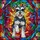 Schnauzer Lovers' Playful Dog Vibrant Jewel-Tone Tiffany Stained Glass Mosaic Art Stained Glass Suncatcher - 6