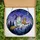 Fantasy Art Lovers' Glowing Tiffany Stained Glass Ghost Witch Cat Broom Blue Floral Indigo Night Stained Glass Suncatcher - 5