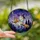 Fantasy Art Lovers' Glowing Tiffany Stained Glass Ghost Witch Cat Broom Blue Floral Indigo Night Stained Glass Suncatcher - 2