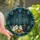 Whimsical Spooky Season Fans' High-Res Tiffany Stained Glass Ghost Storytelling Campfire Mosaic Teal Blue Stained Glass Suncatcher - 1