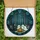 Whimsical Spooky Season Fans' High-Res Tiffany Stained Glass Ghost Storytelling Campfire Mosaic Teal Blue Stained Glass Suncatcher - 5