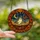 Whimsical Art Lovers' Tiffany Stained Glass Ghost Autumn Leaves Orange Amber Twilight Pattern Stained Glass Suncatcher - 2