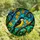 Nature Lovers' Radiant Stained Glass Bird Artwork, Tiffany Style Yellow Amber Blue Green Mosaic Pattern Stained Glass Suncatcher - 4