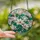 Art Lovers' Pearlescent Stained Glass Magnolia Floral Design with Teal Lavender Emerald Jewel Tones Stained Glass Suncatcher - 2