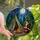 Christmas Art Lovers' Vibrant Jewel Tone Stained Glass Santa Campfire Forest Night Sky Design Stained Glass Suncatcher - 1