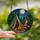 Christmas Art Lovers' Vibrant Jewel Tone Stained Glass Santa Campfire Forest Night Sky Design Stained Glass Suncatcher - 2