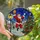 Festive Art Lovers' Vibrant Tiffany Stained Glass Santa Basketball Winter Village Mosaic Stained Glass Suncatcher - 2APdpqh12V