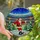 Holiday Soccer Fans' Vibrant Stained Glass Santa Kicking Ball Christmas Stadium Mosaic Art Red Blue Gold Stained Glass Suncatcher - 1