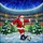 Holiday Soccer Fans' Vibrant Stained Glass Santa Kicking Ball Christmas Stadium Mosaic Art Red Blue Gold Stained Glass Suncatcher - 6