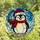 Penguin Lovers' Tiffany Stained Glass Penguin in Santa Hat Icy Blue & Red Jewel Tones Stained Glass Suncatcher - 4