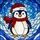 Penguin Lovers' Tiffany Stained Glass Penguin in Santa Hat Icy Blue & Red Jewel Tones Stained Glass Suncatcher - 6