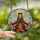 Christmas Enthusiasts' Stained Glass Angel: Tiffany Style Teal Red Orange Jewel Tones, Holly Poinsettia Crown, Celestial Sky Mosaic Stained Glass Suncatcher - 2